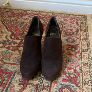 Stuart Weitzman Black Suede High Heel Ankle Boots
